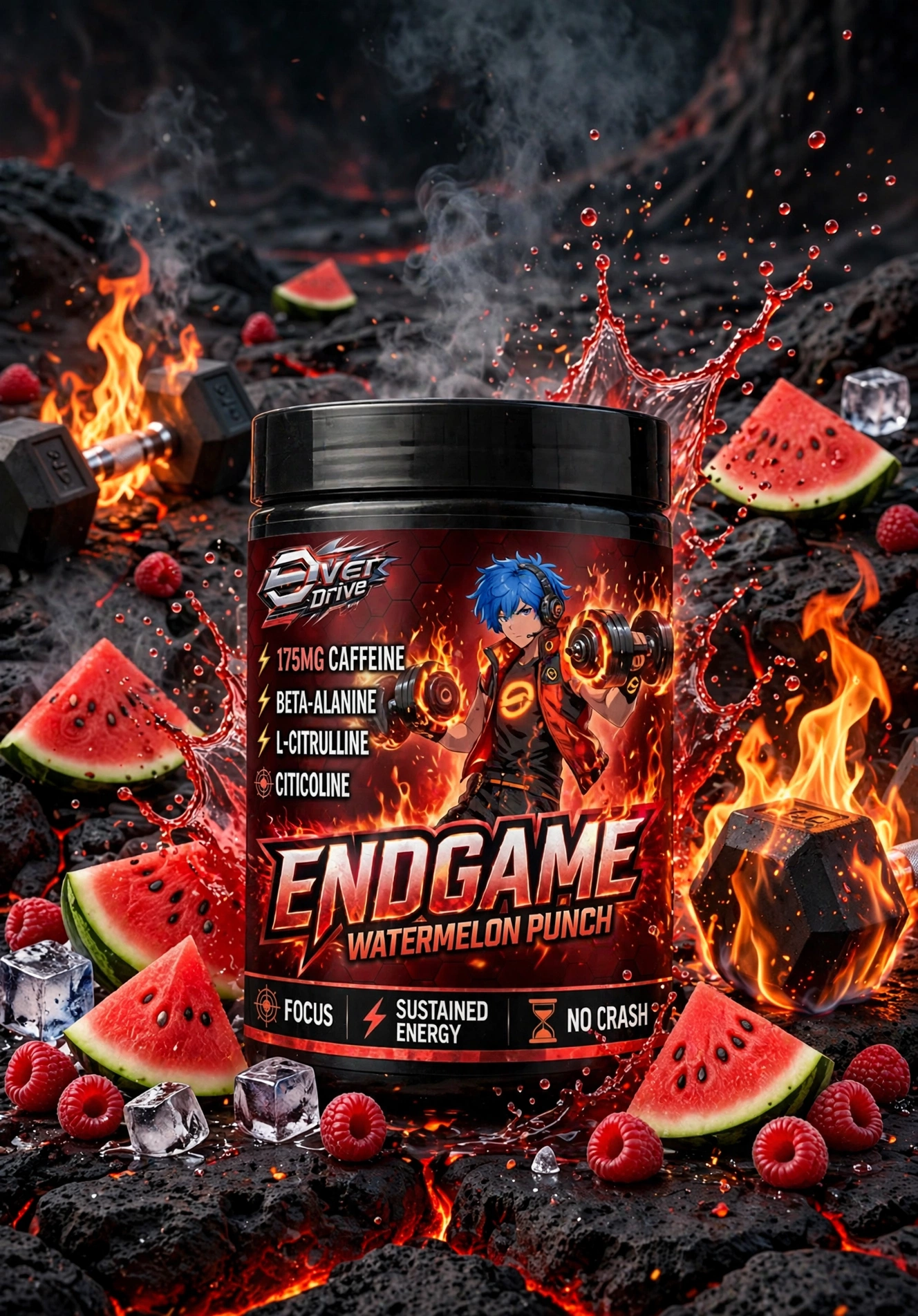 OverDrive Endgame — red Watermelon Punch tub