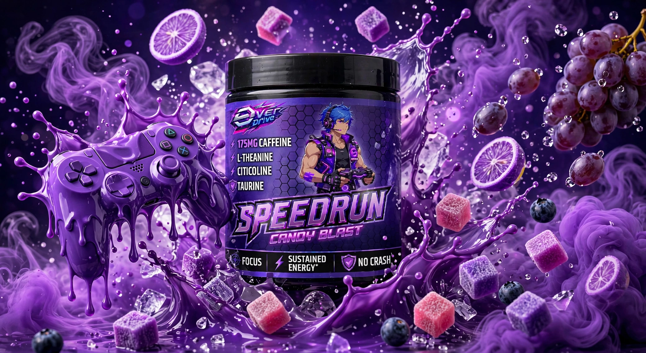 OverDrive Speedrun — purple Candy Blast tub